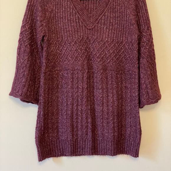 Cabi S long sleeve sweater knit purple fairycore soft cabincore winter cozy - Picture 3 of 7
